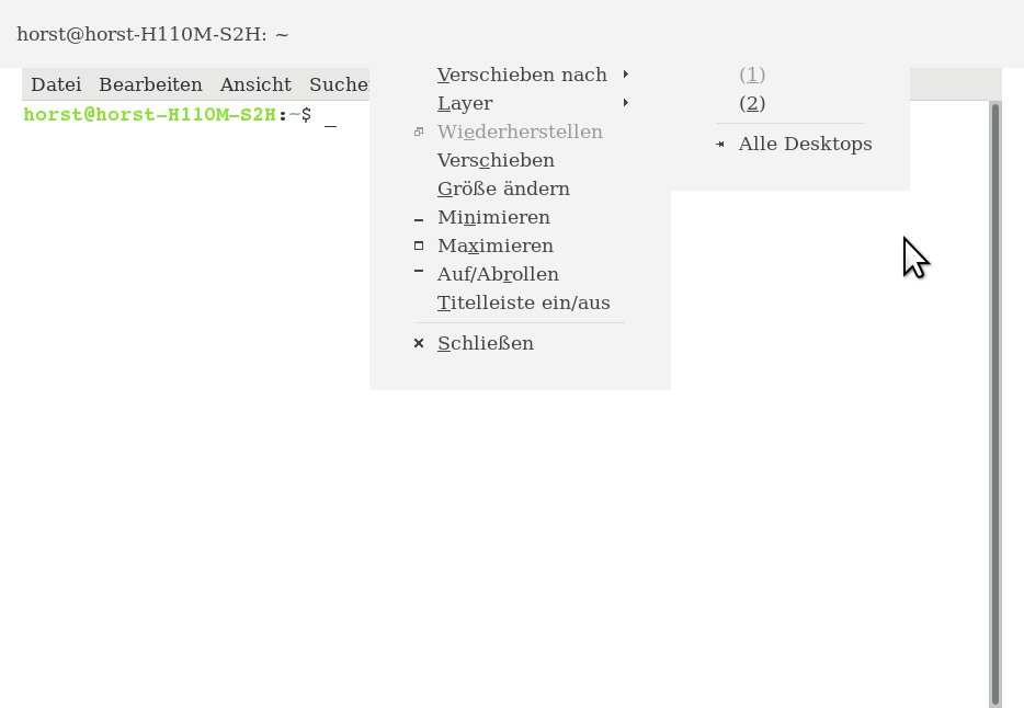 umfangreiches Menü Titelleiste